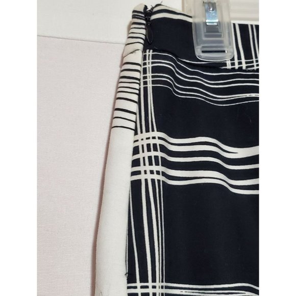 WORTHINGTON Black White ColorBlock Skirt Pencil Above Knee Striped - Picture 7 of 9